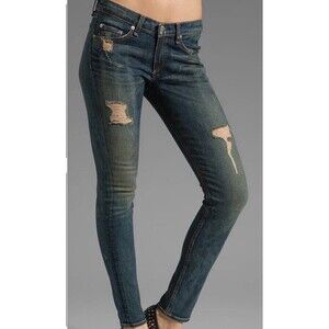 Rag & Bone /JEAN Warren Distressed Skinny Jeans Size 28